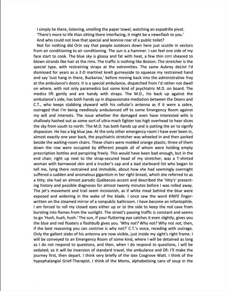 Screenshot of Infinite Jest novel showing dense text layout